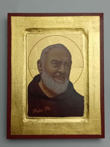 Ikona bizantyjska - Ojciec Pio, 23,5 x 18 cm