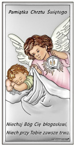 Obrazek z aniołkiem na pamiątkę Chrztu Świętego GRAWER GRATIS ! 