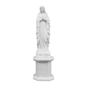 Figura z marmuru Matka Boża Różańcowa ręcznie rzeźbiona