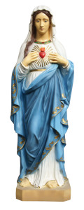 Figura Niepokalane Serce Maryi, materiał żywiczny, wysokość 120 cm