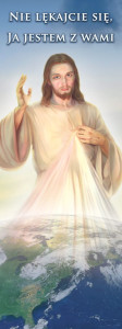 Baner na Boże Ciało "Nie lękajcie się, ja jestem z wami" 75x200 cm