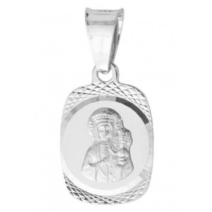 Medalik srebrny z Matką Boską Częstochowską