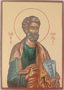 Ikona bizantyjska - św. Piotr Apostoł, 9 x 12,5 cm