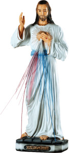 Figura Jezusa Miłosiernego, materiał żywiczny, wysokość 120 cm