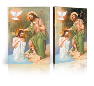 Ikona Święty Jan Chrzciciel i Jezus Chrystus - Chrzest Jezusa Chrystusa w Jordanie