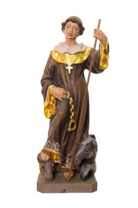Święty Leonard, rzeźba drewniana, wysokość 29 cm