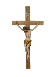Krzyż z pasyjką, rzeźba drewniana, wysokość 124 cm