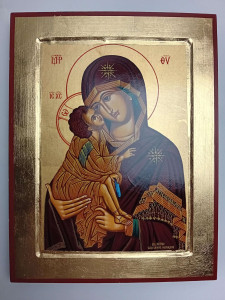 Ikona bizantyjska - Matka Boża z Dzieciątkiem, 31 x 24 cm