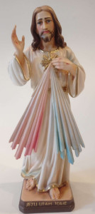 Figura Jezu Ufam Tobie, rzeżba drewniana, wysokość 30 cm