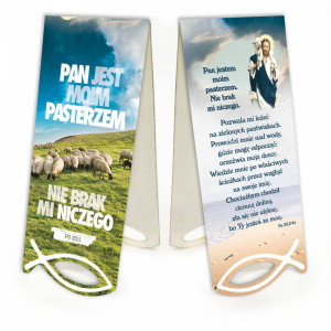 Jezus - Pan jest moim pasterzem... - Zakładka papierowa z magnesem