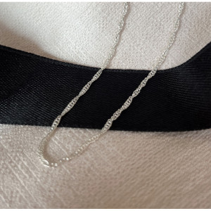 Łańcuszek srebrny rodowany Singapur 45cm