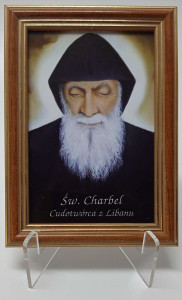 Obraz w ramie Św. Charbel, 12,5 x 17,5 cm