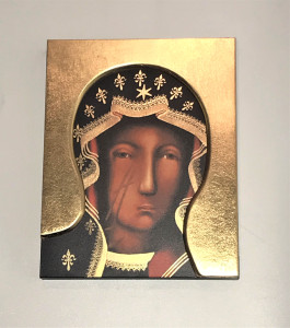 Ikona Portret Matki Bożej Częstochowskiej z efektem wypukłego tła