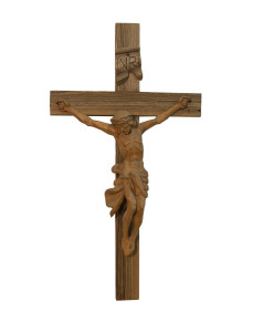 Krzyż z pasyjką, rzeźba drewniana, wysokość 110 cm