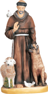 Figura św. Franciszka, materiał żywiczny, wysokość 126 cm