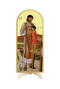 Święty Józef - Ikona z Islandii - Obraz półokrągły