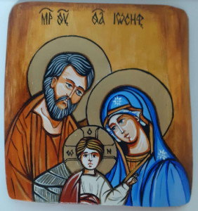 Ikona ręcznie pisana Św.Rodzina 17 x 17cm