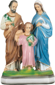 Figura Świętej Rodziny, materiał żywiczny, wysokość 31 cm