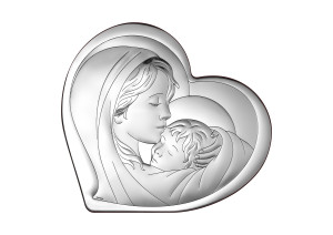 Obrazek srebrny z wizerunkiem Matki Bożej