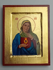 Ikona bizantyjska - Serce Maryi, 18 x 14 cm