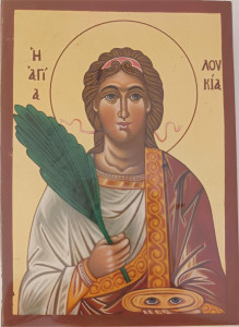 Ikona bizantyjska - św. Łucja, 9 x 12,5 cm