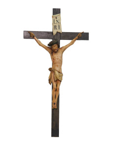 Krzyż z pasyjką, rzeźba drewniana, wysokość 32 cm