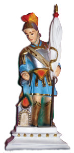 Figura św. Floriana, materiał żywiczny, wysokość 29 cm