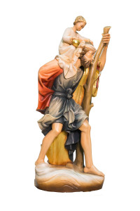 Święty Krzysztof, rzeźba drewniana, wysokość 60 cm