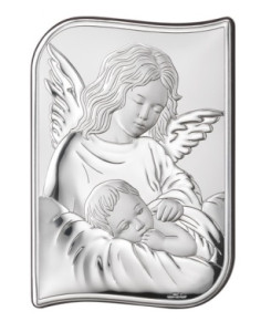 Obrazek srebrny Aniołek nad śpiącym dzieckiem - GRAWER GRATIS !