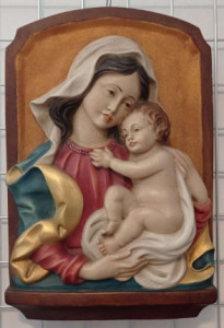 Płasko rzeźba Matka Boska Antyk 32 cm