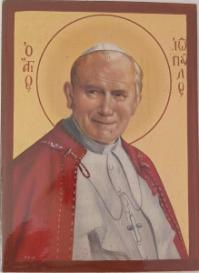 Ikona bizantyjska - św. Jan Paweł II, 9 x 12,5 cm