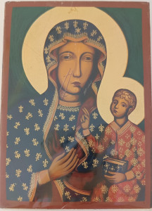 Ikona bizantyjska - Matka Boska Częstochowska, 9 x 12,5 cm