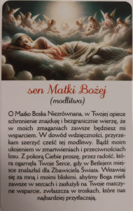 Obrazek plastikowy sen Matki Bożej (modlitwa)