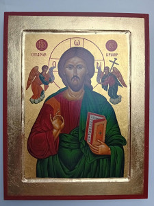 Ikona bizantyjska - Chrystus Pantokrator, 23,5 x 18 cm