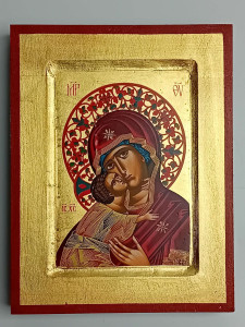 Ikona bizantyjska - Matka Boża Włodzimierska, 18 x 14 cm