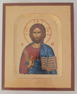 Ikona bizantyjska - Pantokrator, 12,5 x 10,5 cm  