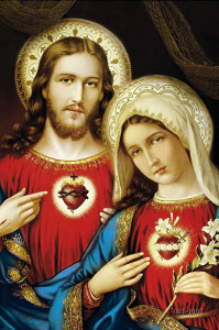 Serce Jezusa i Serce Maryi - Obrazek jednostronny