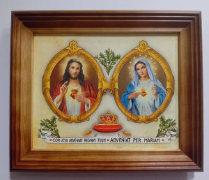 Obraz w ramie Serce Jezusa i Serce Maryi 27 x 32 cm