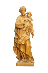 Święty Józef, drewniana rzeźba bejcowana, wysokość 45 cm