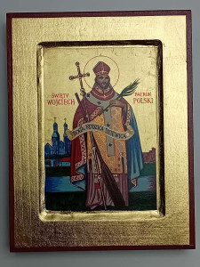 Ikona bizantyjska - św. Wojciech, 18 x 14 cm