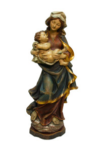 Madonna, drewniana rzeźba antyczna, wysokość 120 cm