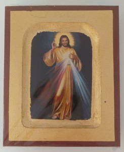 Ikona bizantyjska - Jezu Ufam Tobie, 12,5 x 10,5 cm  