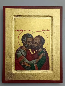 Ikona bizantyjska - św. Piotr i Paweł, 18 x 14 cm