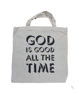 Torba bawełniana GOD IS GOOD – krótkie uszy