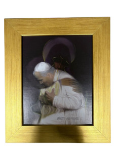  Obraz Jan Paweł II w objęciach Maryi 33 x 28 cm 