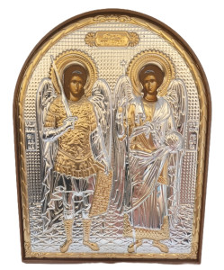 Ikona -  Święci Archaniołowie Michał i Gabriel, 15,5 x 12 cm, do postawienia 