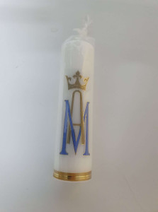 Świeca ołtarzowa - Symbol Maryjny - dł:23cm