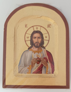Ikona bizantyjska -  Serce Jezusa, 13,5 x 10,5 cm    