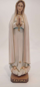 Figura Matka Boża Fatimska, rzeźba drewniana, wysokość 44 cm