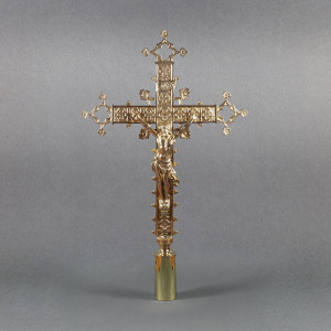 Krzyż procesyjny, mosiężny, wys. 50 cm